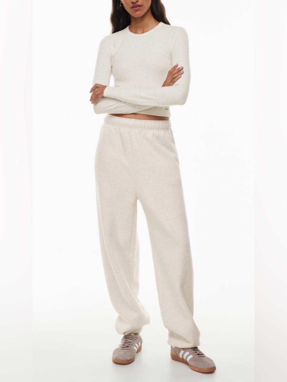 Aritzia Sweet Fleece Mega Fit Joggers in Oatmeal